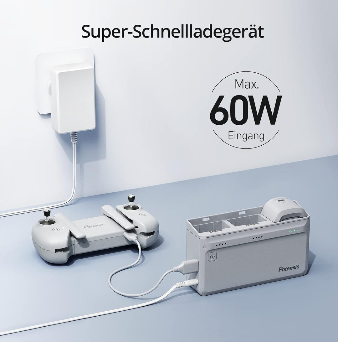 Potensic Schnelle Ladestation für Atom und Atom SE Drohne, Charging Hub, Gleichzeitig Aufladen von b