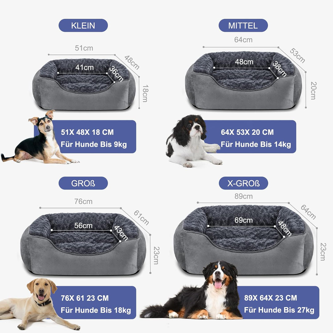 JOEJOY Hundebett Hundekorb Waschbar Hundekörbchen rutschfeste Hundebetten Flauschig Hundematratze mi