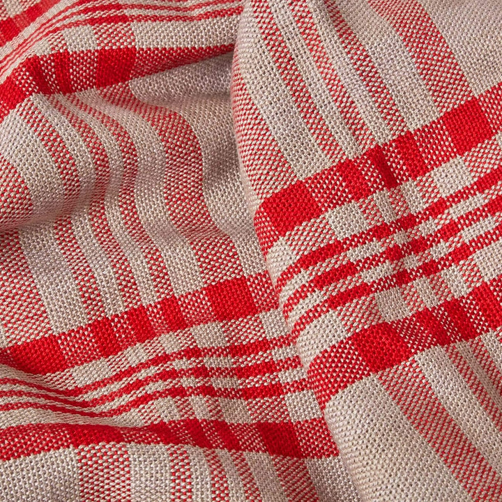 Homescapes extra grosse Tagesdecke mit Tartan-Muster, Sofa-Überwurf 255 x 360 cm mit Fransen, weiche