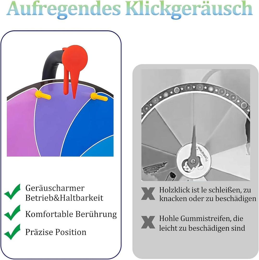 Glücksrad zum Drehen, 10 Slots Glücksrad Spielzeug, mit Trocken Abwischbarem Marker und Radiergummi,