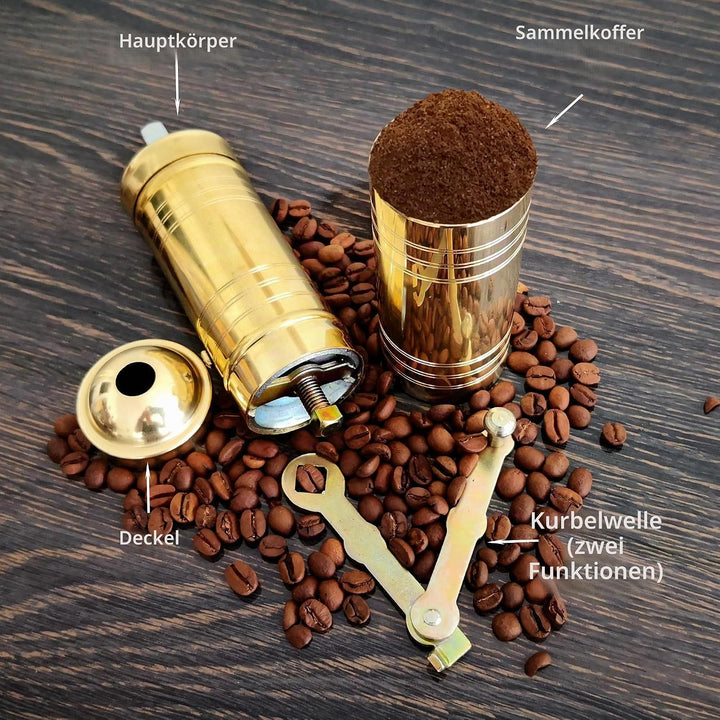 Traditionelle türkische manuelle Kaffeemühle, Messing-Kaffeemühle, Küchendekoration, Qualifikation,