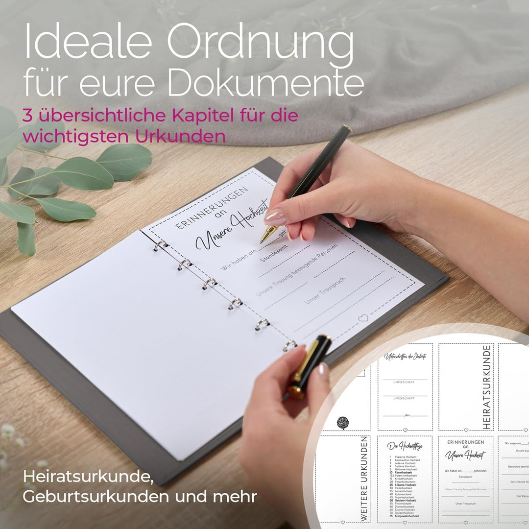 Hochzeitideal – Stammbuch der Familie Serie Alan 21,0 cm x 15,0 cm - Buchbinderleinen Stammbuch Hoch