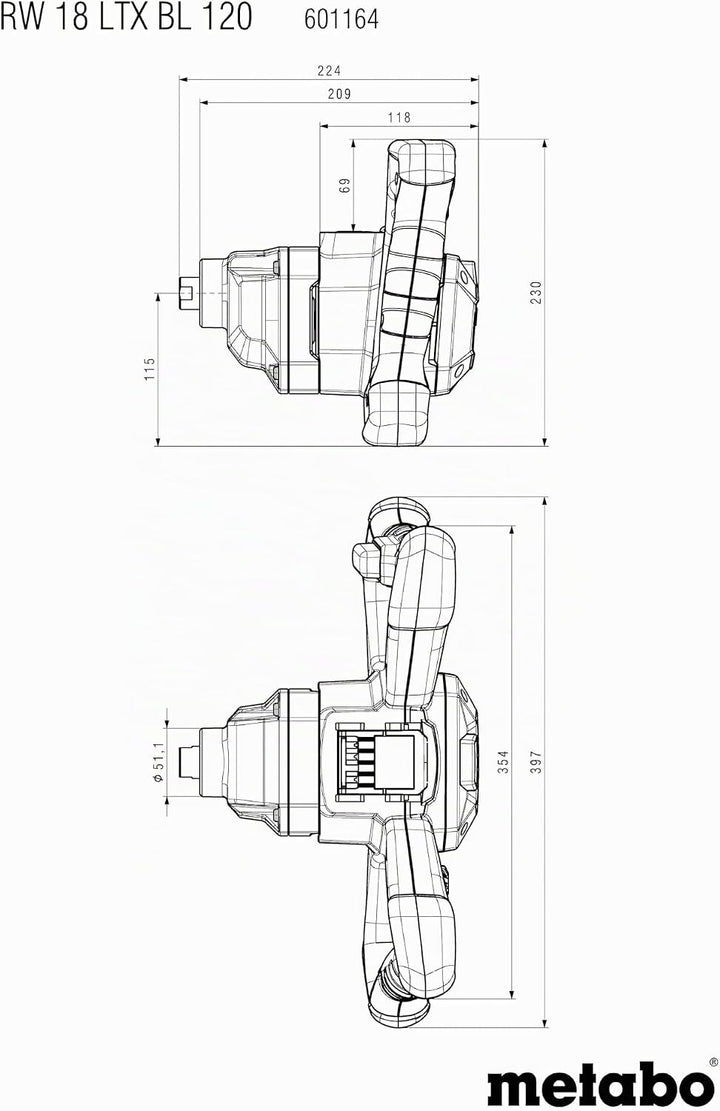 metabo Akku-Rührwerk RW 18 LTX BL 120-18V, Brushless-Motor, 30L Mischmenge, Schnellstopp, Ergonomisc
