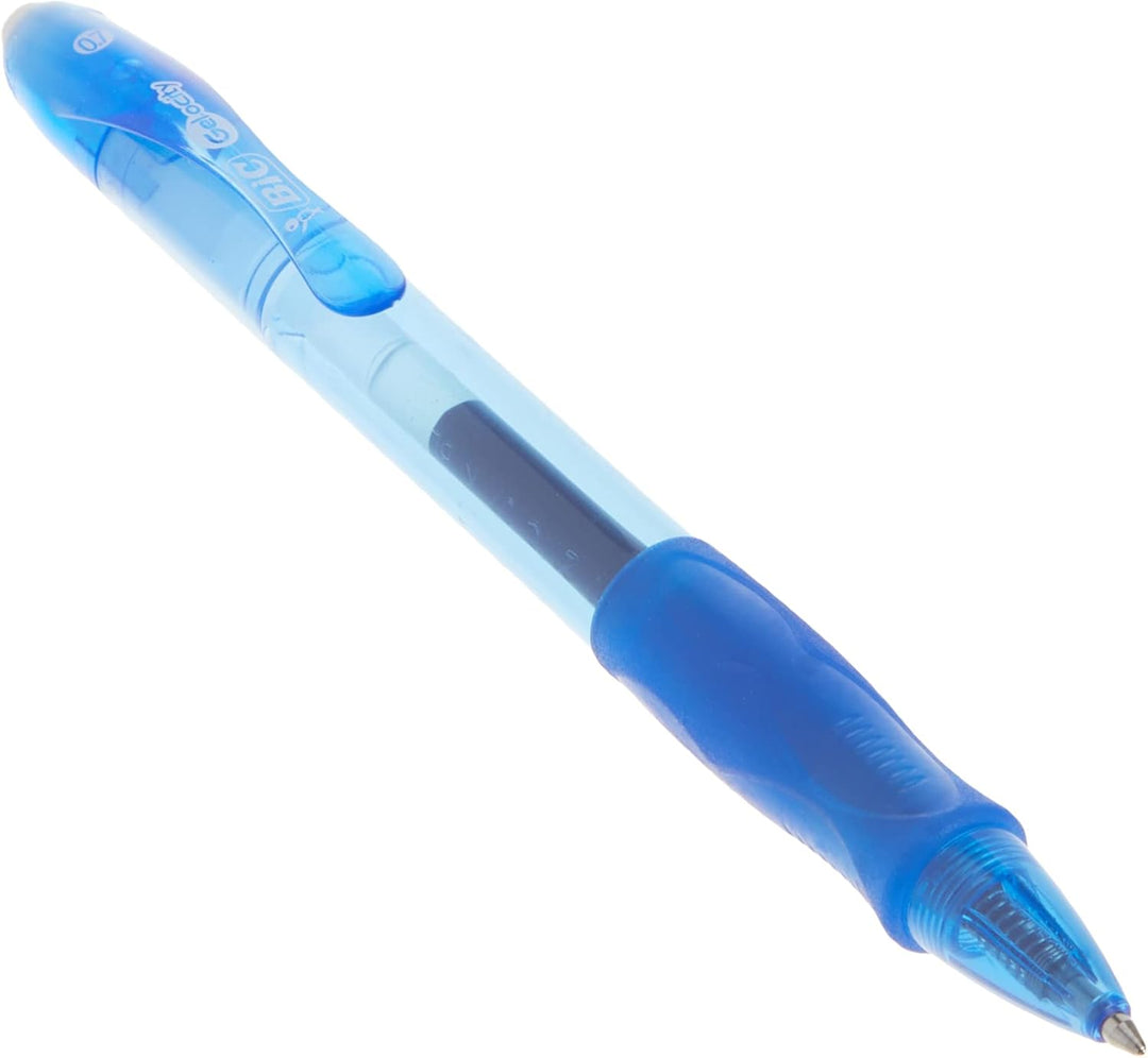 BIC Velocity Retractable Gel Pen, Refillable, Medium Point (0.7 mm), Blue, 12 Pens by Corporation 12
