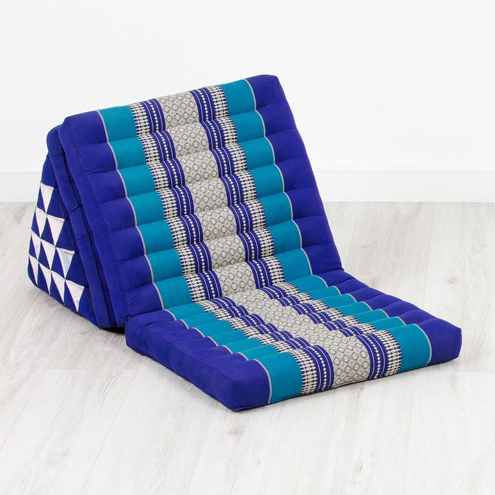 livasia Thaikissen 3 Auflagen extrahoch - 185x55x8cm - Dreieckskissen mit Klappmatratze, Kapok, Jumb