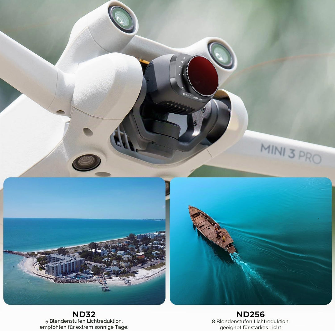 K&F CONCEPT Mini 3,Mini 3 Pro ND Filter, Variabler ND Filter ND32-ND512,5-9 Stop Graufilter kompatib
