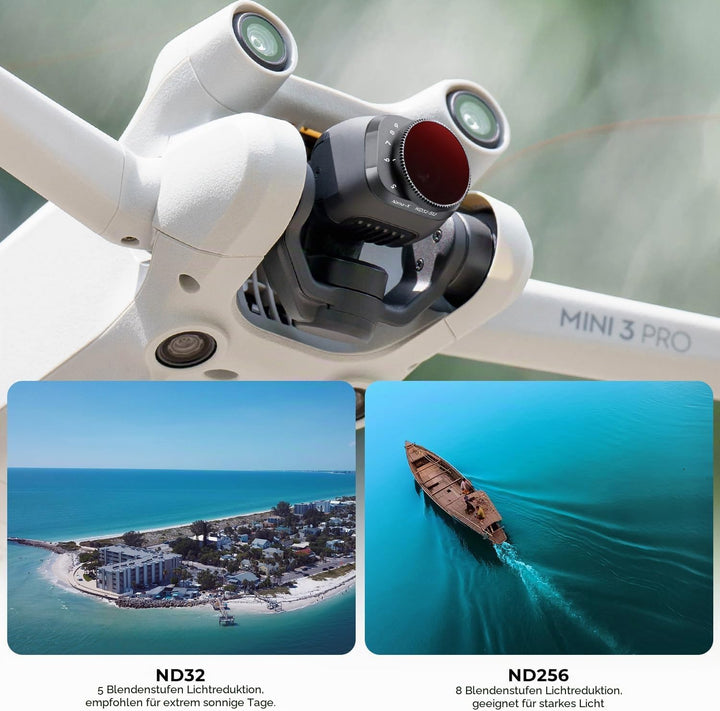 K&F CONCEPT Mini 3,Mini 3 Pro ND Filter, Variabler ND Filter ND32-ND512,5-9 Stop Graufilter kompatib