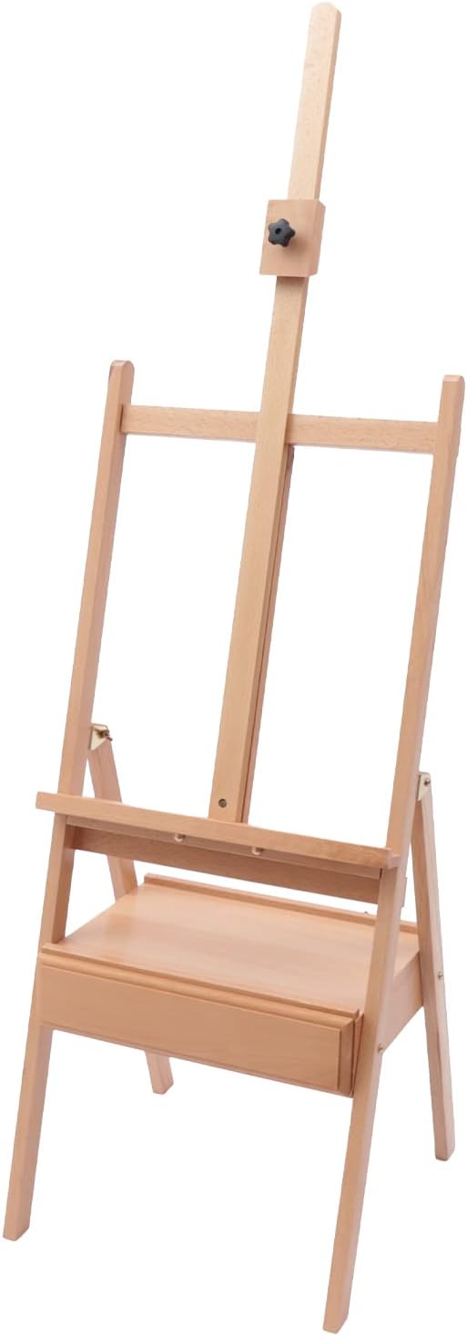 Faltbar Staffelei aus Holz, höhenverstellbar Standstaffelei, Gross Atelierstaffelei, Feldstaffelei,
