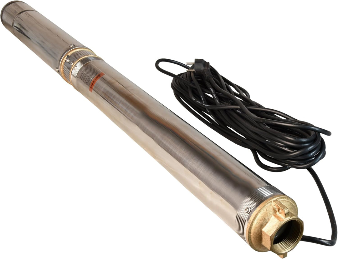 Tiefbrunnenpumpe Wasserpumpe 3" 3/19 (750W 5400l/h max Förderhöhe 71m) - Sandverträglich Edelstahl -