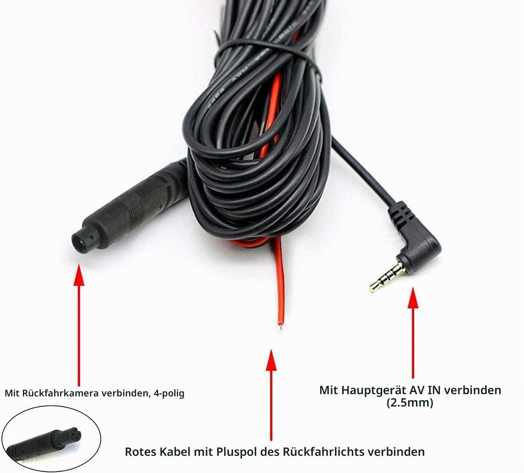WOLFBOX 33FT Rückkamerakabel, Längeres Ersatzkabel für G840S/G840H/G850/G850PRO/G930/i07/i17 Rückfah