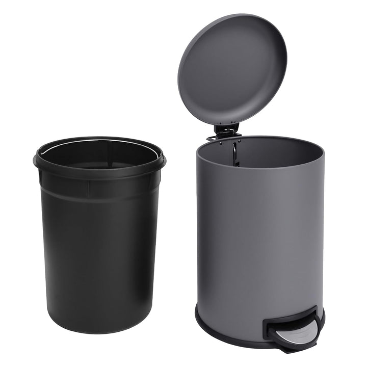 SVITA T20 Mülleimer Grau Treteimer Abfalleimer 20 Liter inkl. Inneneiner rund, Grau