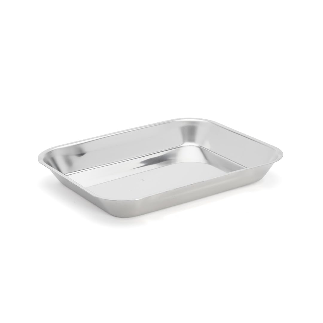 DE BUYER Auflaufform aus Edelstahl, ohne Griffe, 35 x 27 x 46 cm, 37 x 29.1 x 5.1 cm