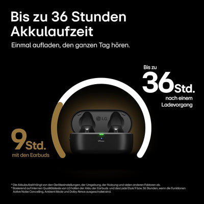 LG Tone Free T90S In-Ear Bluetooth Kopfhörer mit Dolby Atmos-Sound, Meridian-Technologie, ANC (Activ