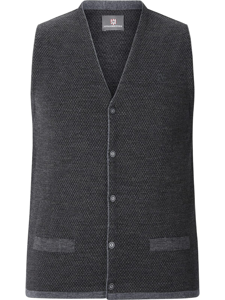 Jan Vanderstorm Herren Strickweste Tane 4XL Grosse Grössen Grau, 4XL Grosse Grössen Grau