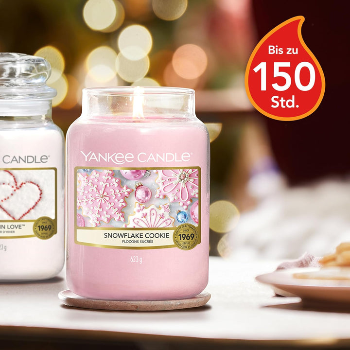 Yankee Candle Duftkerze im Glas (gross) | Snowflake Cookie | Brenndauer bis zu 150 Stunden Snowflake
