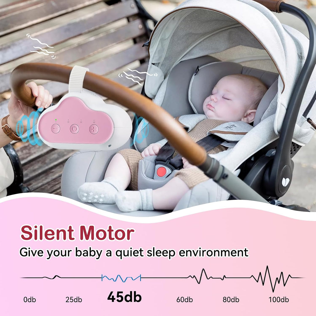 Kinderwagen Schaukler Baby, Wiederaufladbare Einschlafhilfe für Kinderwagen mit 3 Schaukelstufen und