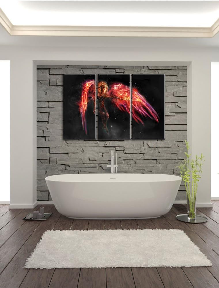 Pixxprint Alien Teufel im Weltraum als Leinwandbild/Grösse: 3 Teilig (120x80 cm) cm/Wandbild/Kunstdr