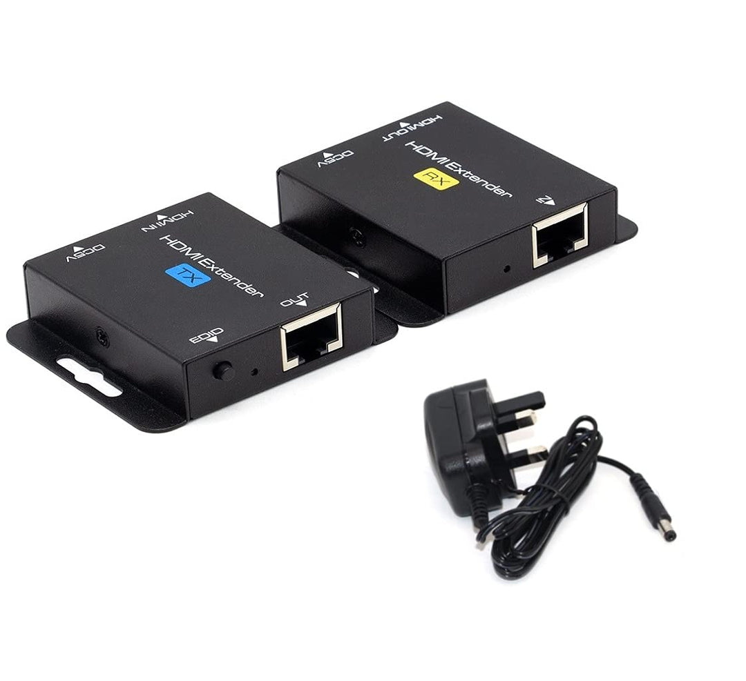 HDMI-Extender 60 m mit POC 1080p @ 60Hz 3D HDMI Repeater (TX und RX) RJ45 auf HDMI Konverter Transfe