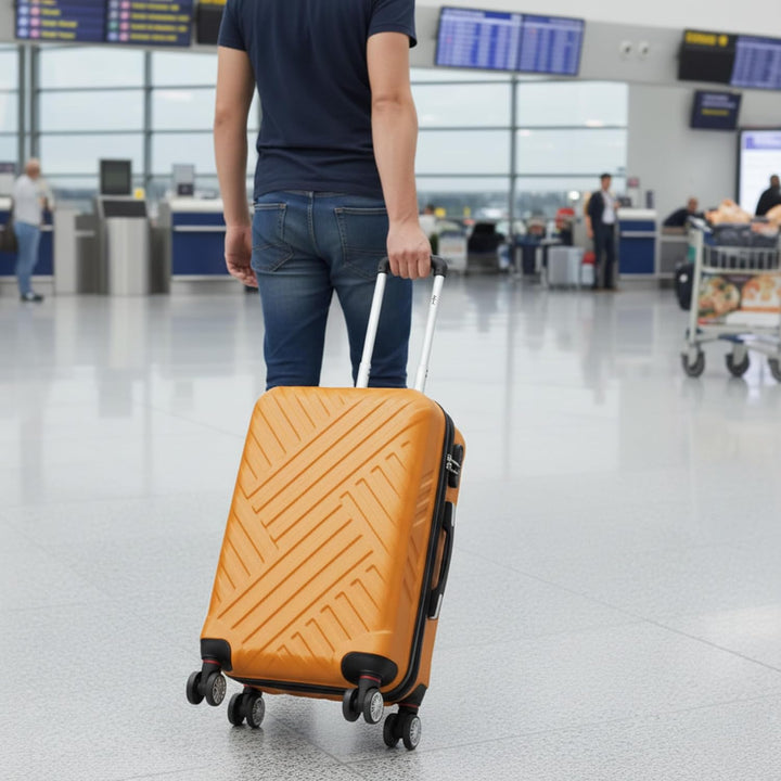 Zelsius Koffer Set 3 Stück, Orange | ABS Hartschalenkoffer mit Zahlenschloss, Doppelrollen und Innen