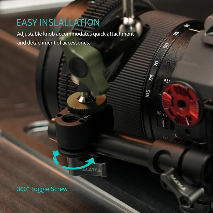 Tilta 15mm Rutenhalter auf Montageblock - Schwarz TA-15RH-MB-B
