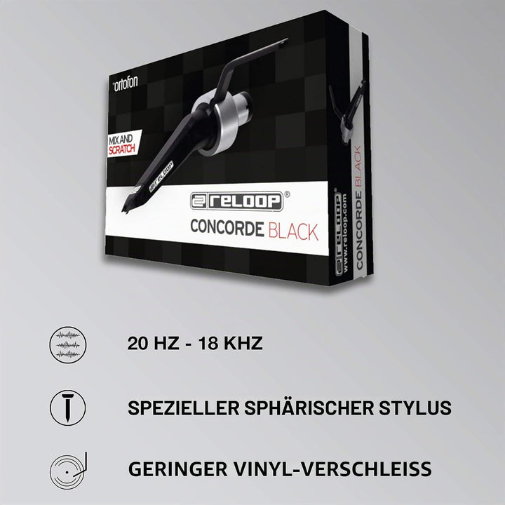 Reloop Concorde Black – Sphärisch geschliffenes Tonabnehmersystem mit robuster Konstruktion für Plat