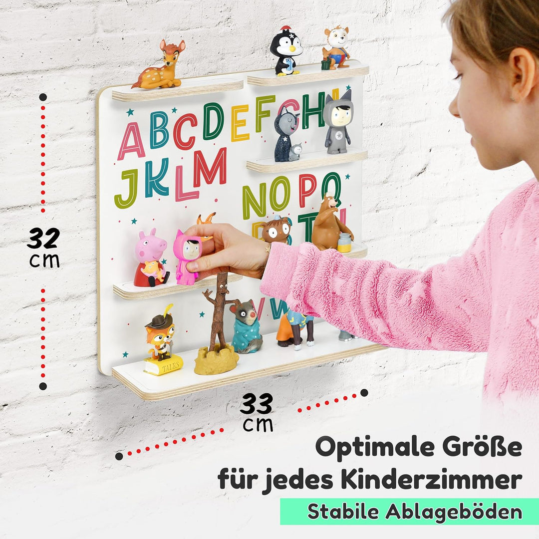 stadtecken Holzregal für Musikbox – Passend für Toniebox &amp; ca. 40 Tonies | Perfekte Aufbewahrung für