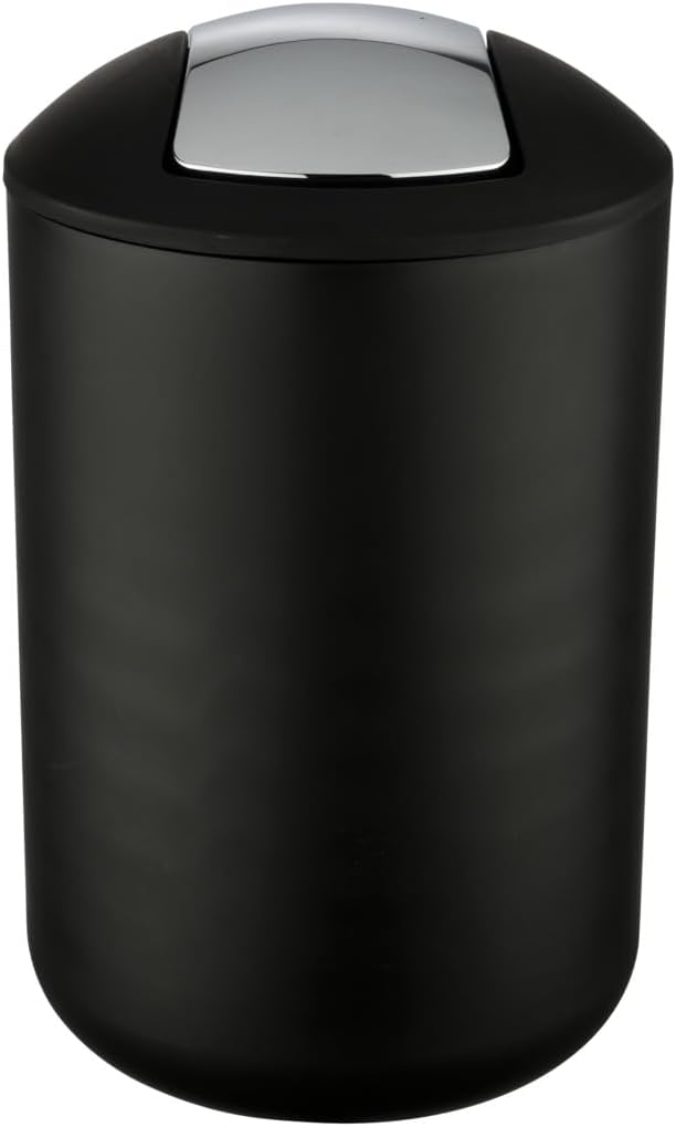WENKO Kosmetikeimer Mod. Brasil L, 6,5 Liter Bad-Mülleimer mit Schwingdeckel, aus bruchsicherem Kuns