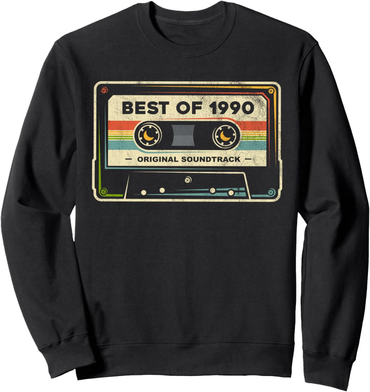 Retro Best of 1990 Mixtape Vintage 33. Geburtstag Kassette Sweatshirt