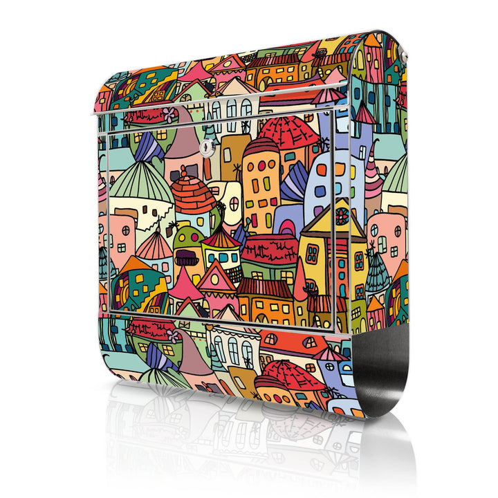 banjado Briefkasten Edelstahl 38x43x12cm & 2 Schlüssel - rostfreier Edelstahl Briefkasten mit Zeitun