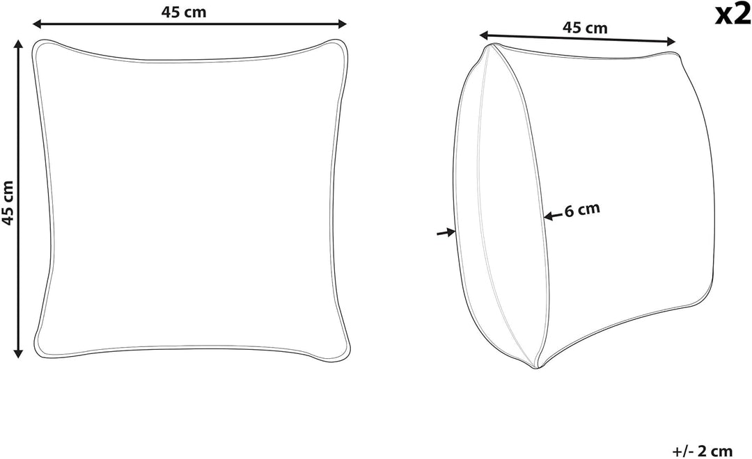 Dekokissen 2er Set Hasenmotiv mehrfarbig 45 x 45 cm Baumwolle/Polyester Fatsia