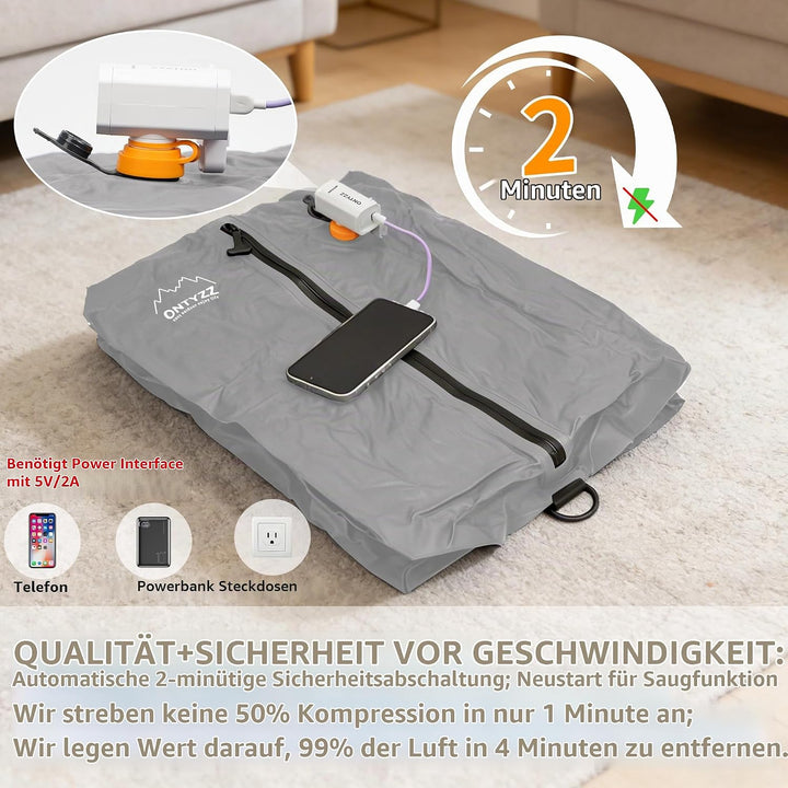 Vakuumbeutel für Kleidung Wiederverwendbar TPU Vakuumierbeutel mit Luftdichtem Ventil Reise Nylon Or