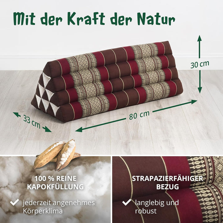 livasia Rückenstützkissen breit für Paare, Dreieckskissen für Garten und Balkon, Keilkissen mit Kapo