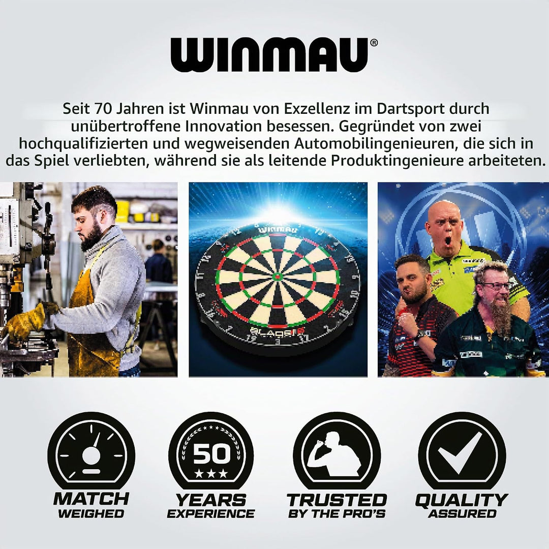 WINMAU Solaris Pro Specialist Dartpfeile-Set, Wolframstahl, mit Flights und Schäften (Stiele) 21 g u