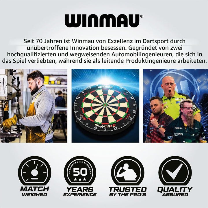 WINMAU Solaris Pro Specialist Dartpfeile-Set, Wolframstahl, mit Flights und Schäften (Stiele) 21 g u