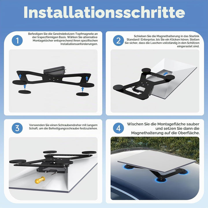 Starlink Magnetische für Starlink Gen 3 / Standard 4 / 4X / Enterprise (V4), 145kg Heavy Duty Magnet