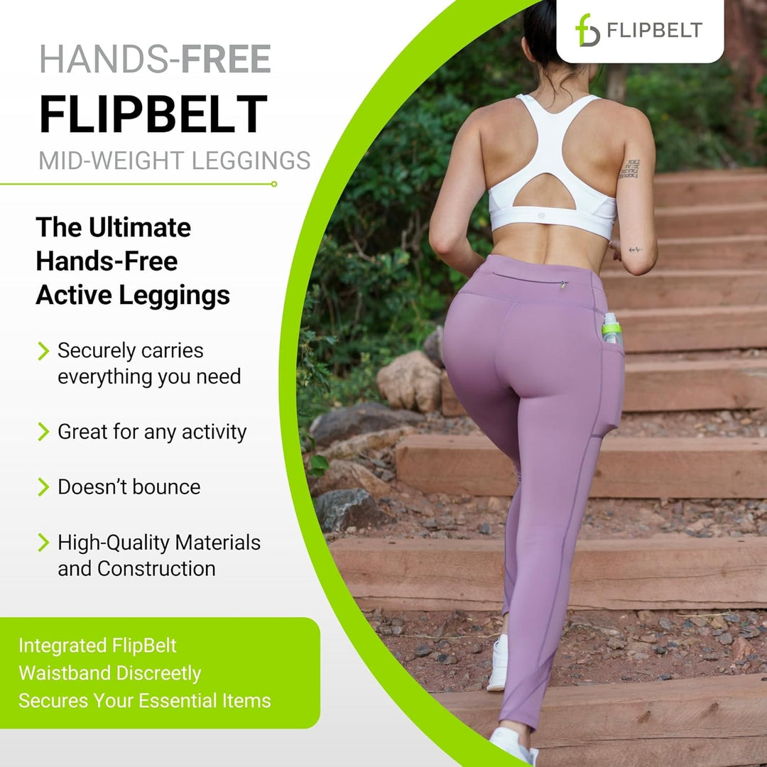 FlipBelt Damen Leggings XS Flieder, XS Flieder