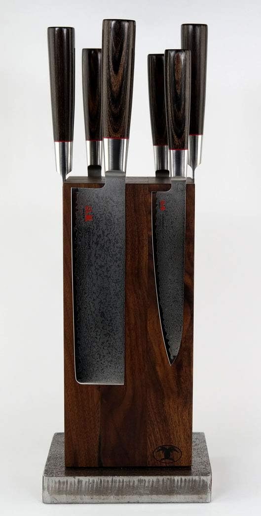 Blockwerk Magnet Messerblock 6er - Nussbaum für max. 6 Messer - Magnetblock