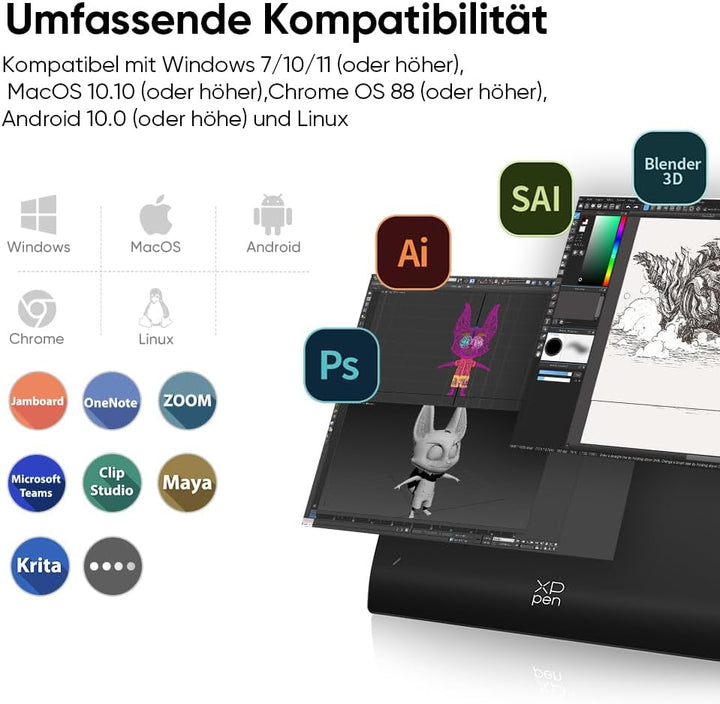 XPPen Deco Pro XLW Gen 2 Grafiktablett, Digitales Zeichentablett Bluetooth 5.0 ohne Display, 16K(163