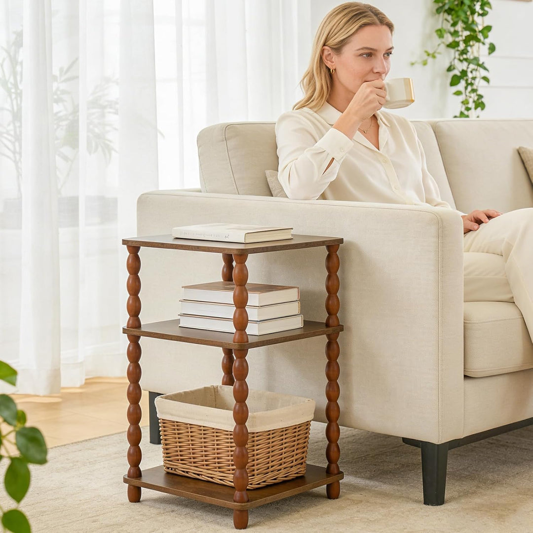 Holztisch, Kleiner Couchtisch &amp; Beistelltisch, multifunktionaler Mini Tisch für Bett, Couch, Wohnzim