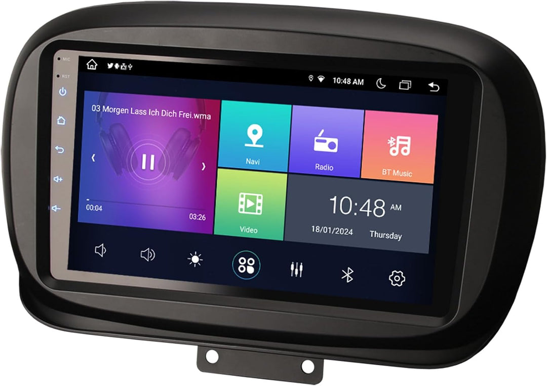 Erisin 9 Zoll Android 14 8-Core Autoradio GPS Navigator für FIAT 500X 2014-2019 mit Touchscreen Wire