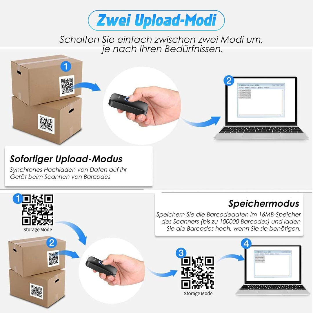 Eyoyo Mini 2D Bluetooth Barcode Scanner + Eyoyo 2D Backclip Bluetooth Barcode Scanner