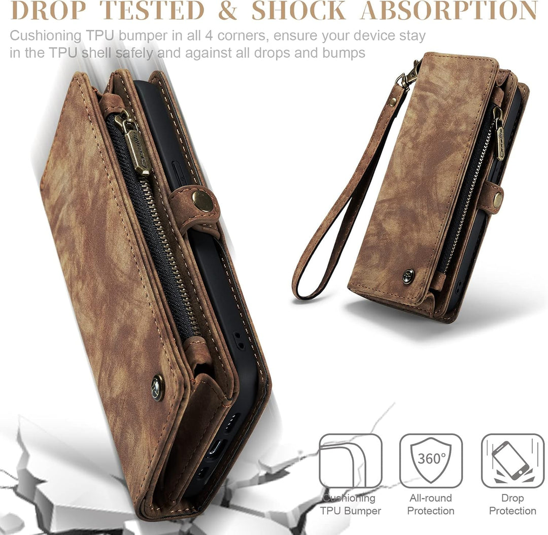 UFinetech Magnetische iPhone 11 Pro Hülle Tasche Design Leder TPU Bumper Flip Abnehmbar Flexibel Kar