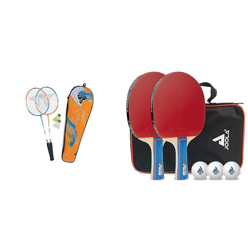 Talbot Torro Unisex – Erwachsene Badminton-Set 2-Attacker & JOOLA 54820 Tischtennis-Set Duo Bestehen