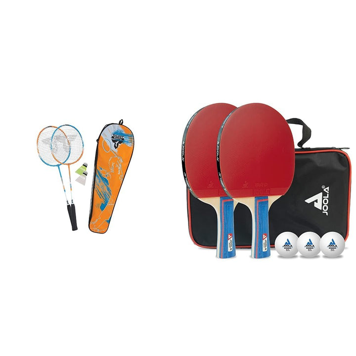 Talbot Torro Unisex – Erwachsene Badminton-Set 2-Attacker & JOOLA 54820 Tischtennis-Set Duo Bestehen