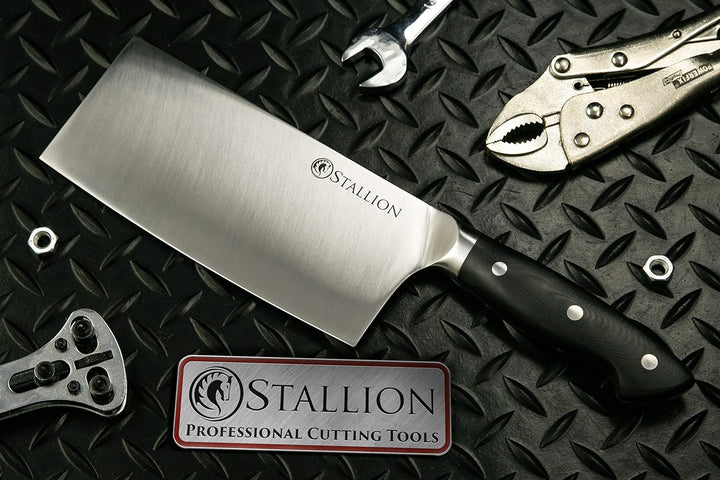 Stallion Professional Messer Chinesisches Kochmesser 17,5 cm - Klinge aus deutschem 1.4116 Messersta
