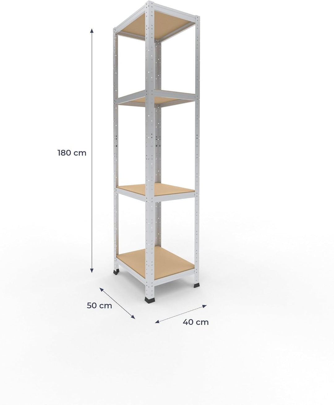 shelfplaza® 180x40x50cm Home Schwerlastregal verzinkt/Metallregal mit 4 Böden/Kellerregal Metall, Ga