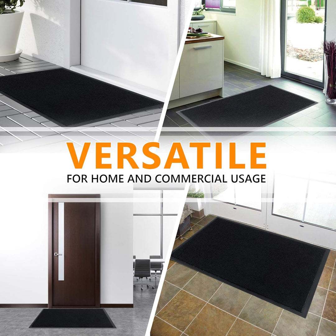 GadHome Fussmatte Schwarz 90x150 cm|Eingangstürmatte wasserdicht waschbar strapazierfähiger Schmutzf