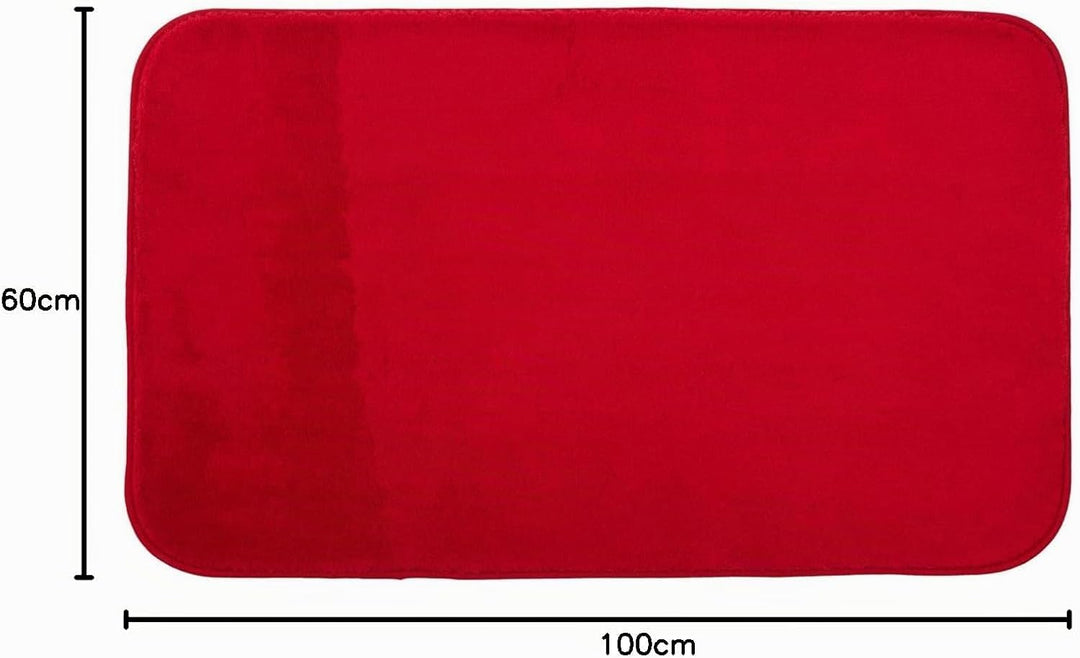 Gözze - Premium Rutschfester Badteppich, RIO, 100% Microfaser, 60 x 100 cm - Rot 60 x 100 cm ohne Au