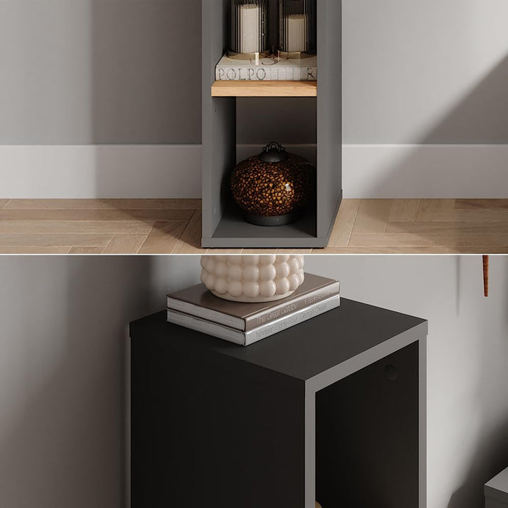 Vicco Standregal Orlando, Stauraumregal, Anthrazit/Goldkraft Eiche, 21.6 x 80.1 cm Anthrazit/Goldkra