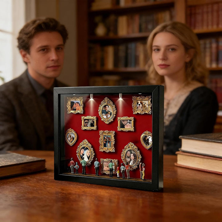 DIY Mini Museum Silhouetten Box,Museum of Us,Personalisiertes Schattenbox-Set mit goldenen Mini-Rahm
